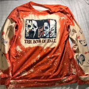 Orange Graphic Long Sleeve Shirt